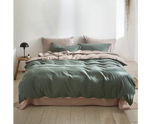Cosy Club Quilt Cover Cosy Club Quilt Cover Set Cotton Duvet - Green Beige