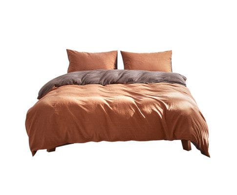 Cosy Club Quilt Cover Cosy Club Quilt Cover Set Cotton Duvet - Orange Brown
