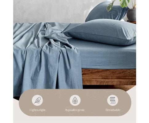 Cosy Club Bed Sheets Cosy Club Sheet Set Bed Sheets Set - Flat Cover Pillow Case Blue Essential