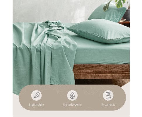 Cosy Club Bed Sheets Cosy Club Sheet Set Bed Sheets Set - Flat Cover Pillow Case Green Essential