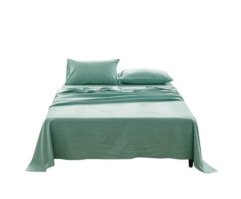 Cosy Club Bed Sheets Cosy Club Sheet Set Bed Sheets Set - Flat Cover Pillow Case Green Essential