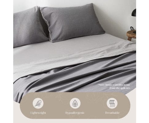 Cosy Club Bed Sheets Cosy Club Sheet Set Bed Sheets Set - Flat Cover Pillow Case Grey Inspired