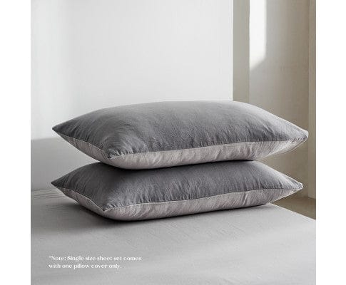 Cosy Club Bed Sheets Cosy Club Sheet Set Bed Sheets Set - Flat Cover Pillow Case Grey Inspired