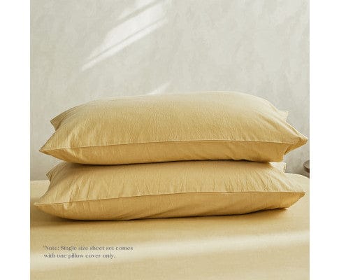 Cosy Club Bed Sheets Cosy Club Sheet Set Bed Sheets Set - Flat Cover Pillow Case Yellow Essential