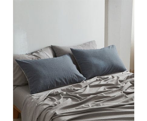 Cosy Club Bed Sheets Cosy Club Sheet Set Cotton Sheets - Blue Dark Grey