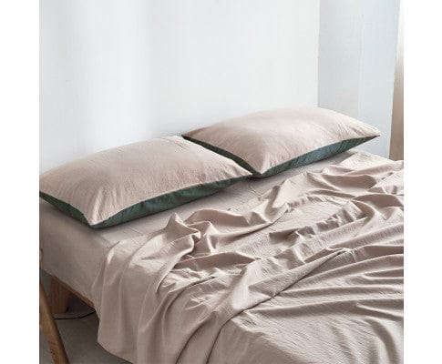 Cosy Club Bed Sheets Cosy Club Sheet Set Cotton Sheets - Green Beige