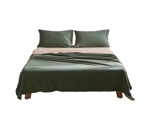 Cosy Club Bed Sheets Cosy Club Sheet Set Cotton Sheets - Green Beige