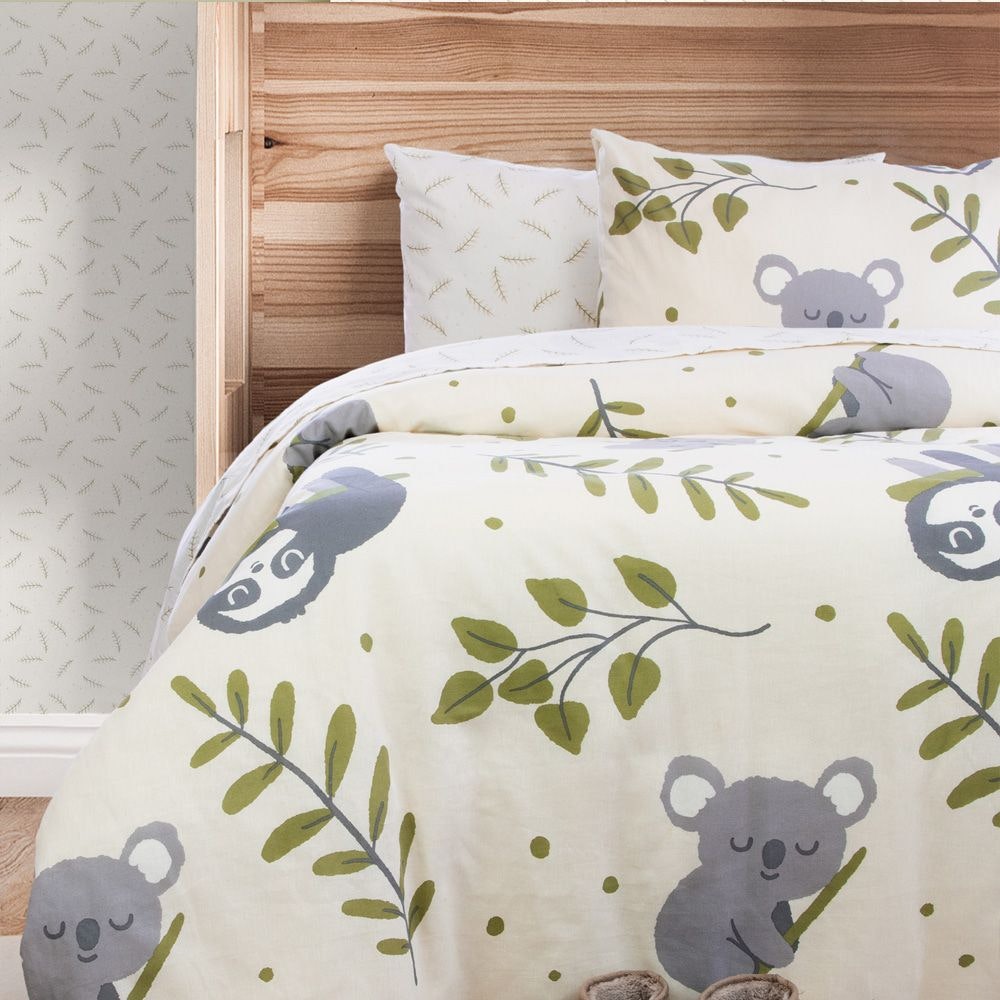 Jelly Bean Kids Cozy Critters FLANNELETTE QUILT COVER SET Jelly Bean Kids