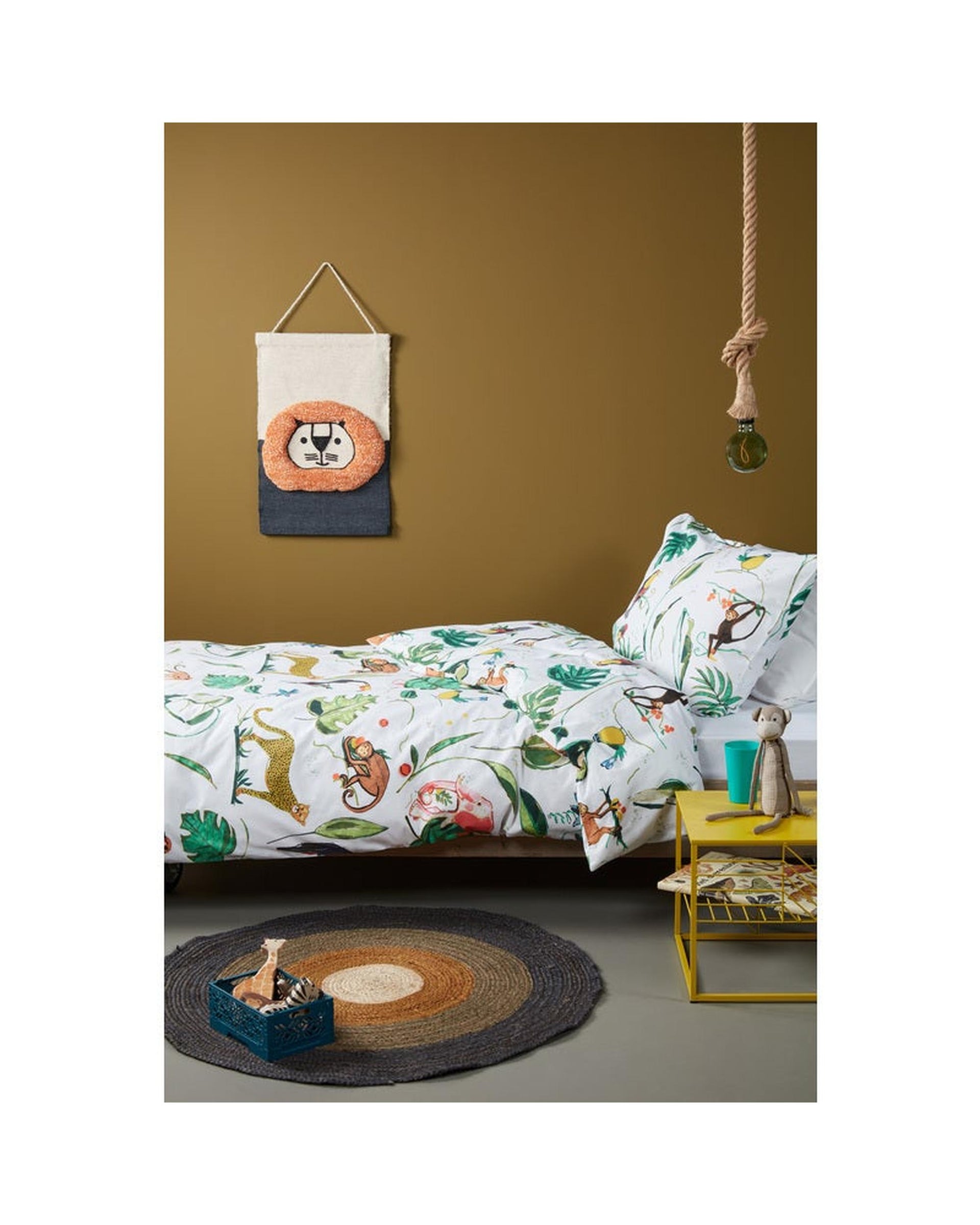 Single Crazy Jungle Multi Cotton Quilt Cover Set by Bedding House Bedding House