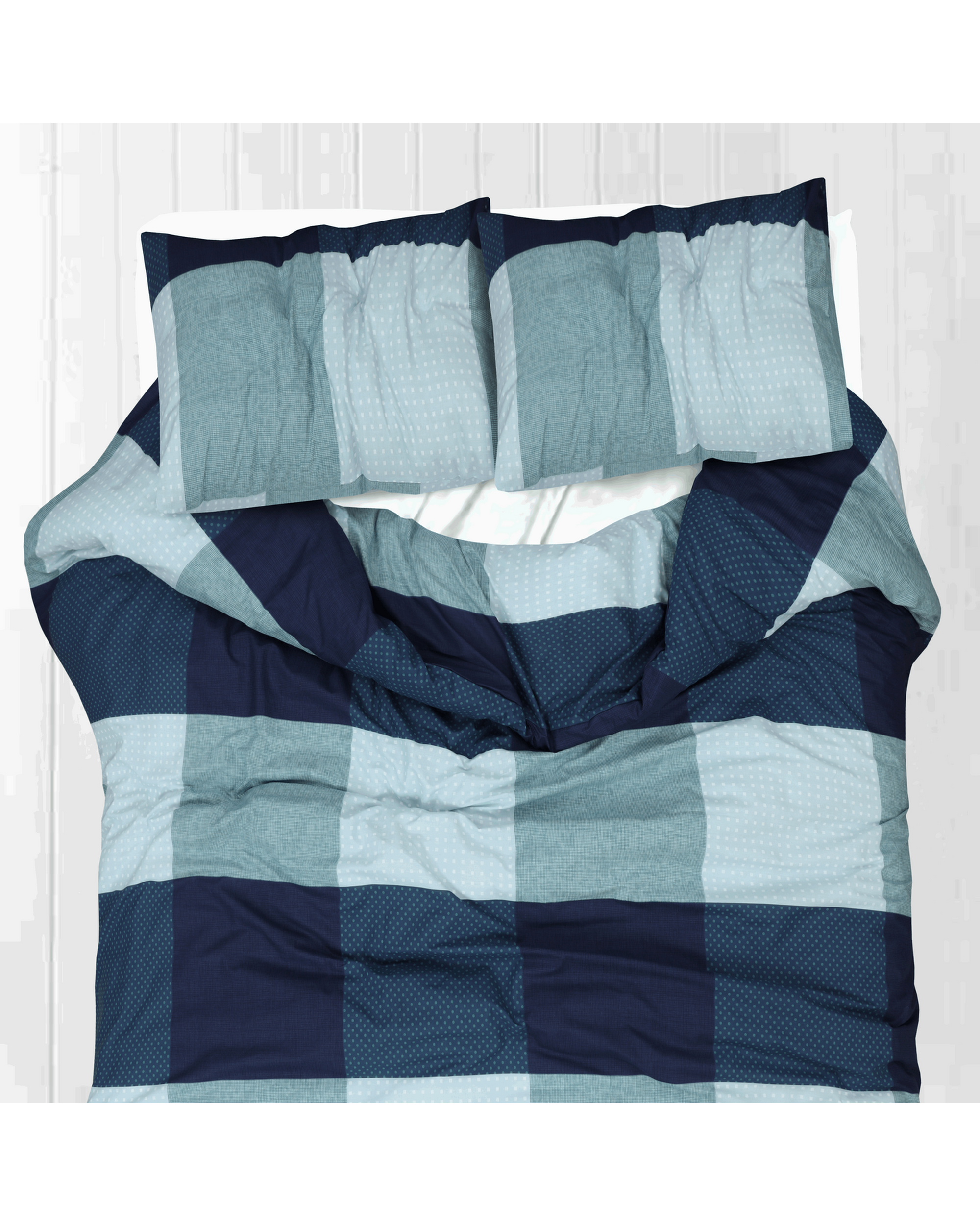 Amsons Pure Cotton Quilt Cover Set With Extra Standard Pillowcases - Blue Box Amsons