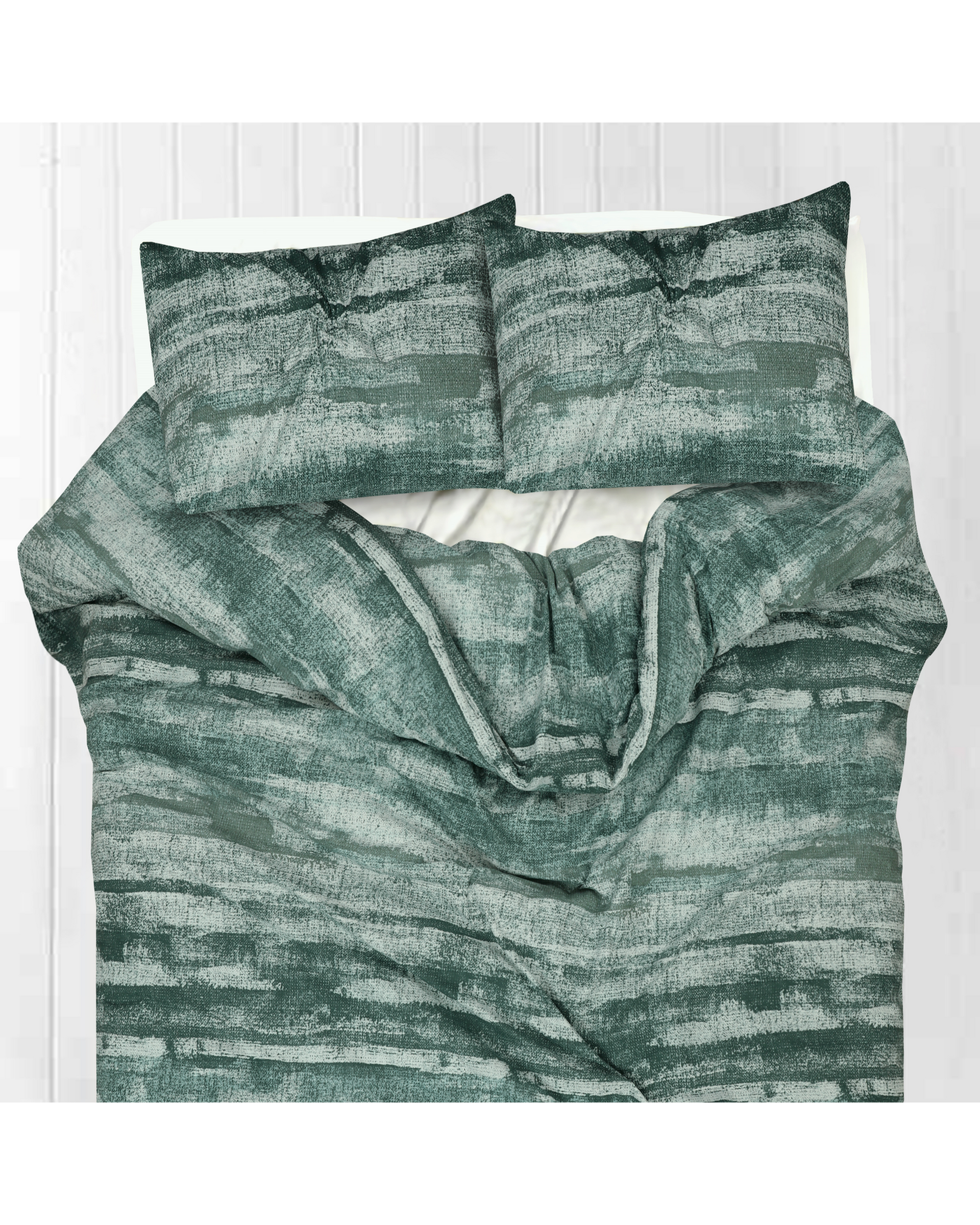 Amsons Pure Cotton Quilt Cover Set With Extra Standard Pillowcases - Eden Sage Amsons