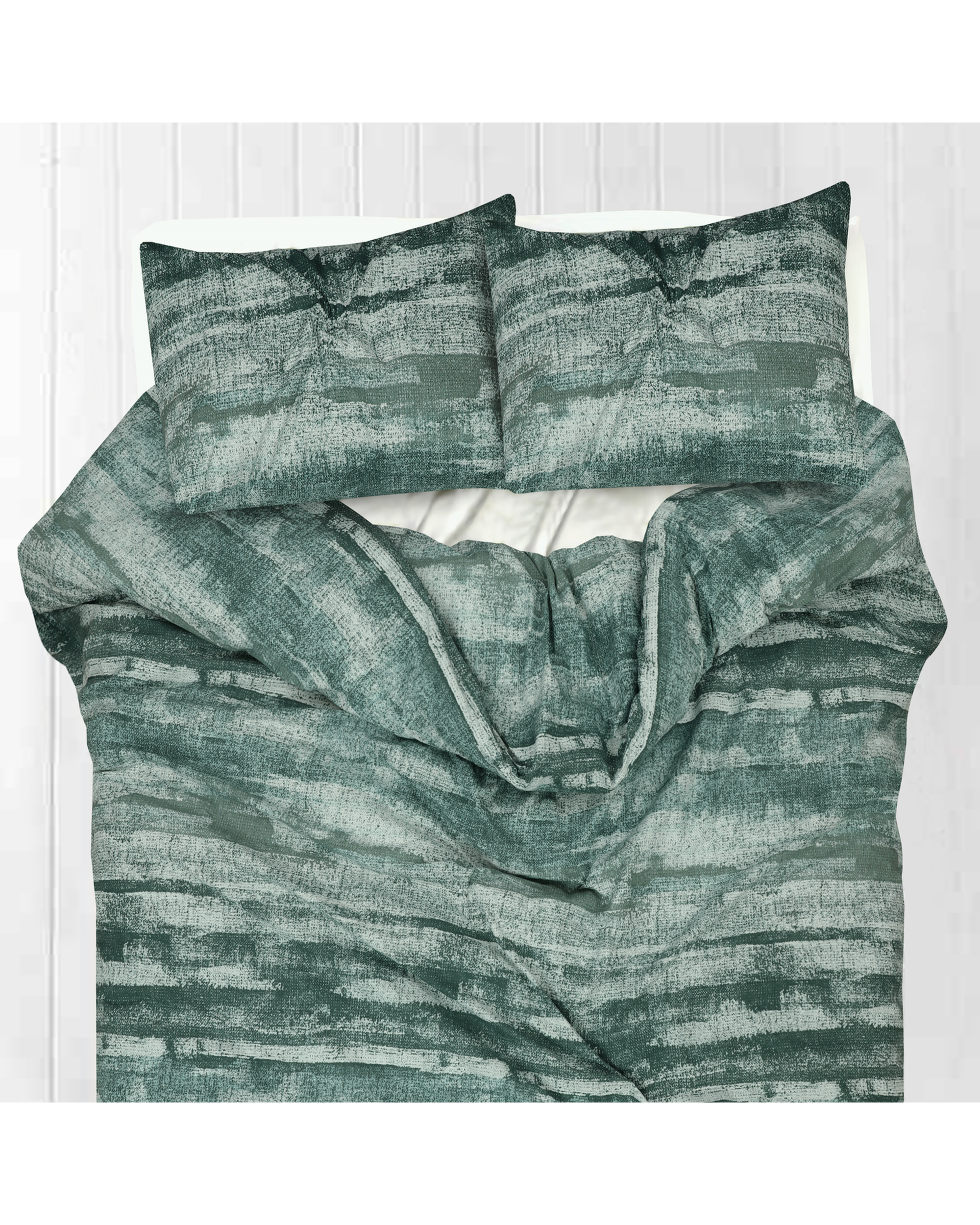 Amsons Pure Cotton Quilt Cover Set With Extra Standard Pillowcases - Eden Sage Amsons