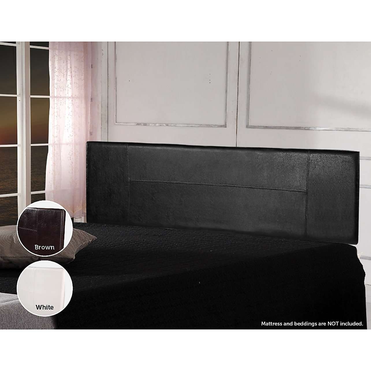 Modern PU Leather Bedhead - 3 Colours Palermo