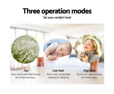 Devanti Heater 2000W Wall Mounted Panel Heater - Black