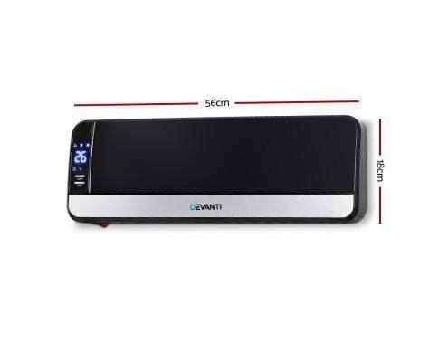 Devanti Heater 2000W Wall Mounted Panel Heater - Black