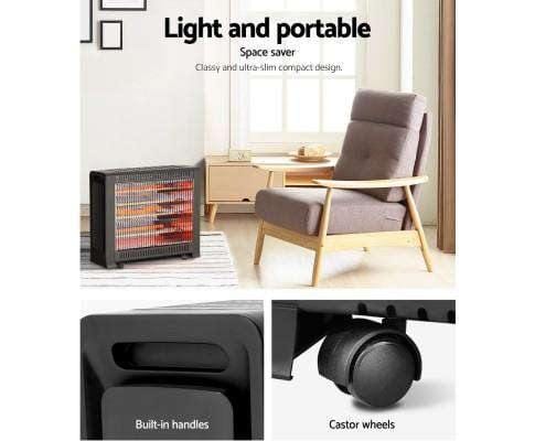 Devanti Heater 2200W Electric Infrared Panel Portable Heater