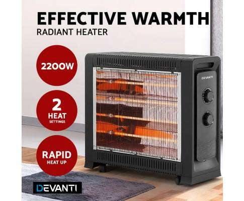 Devanti Heater 2200W Electric Infrared Panel Portable Heater