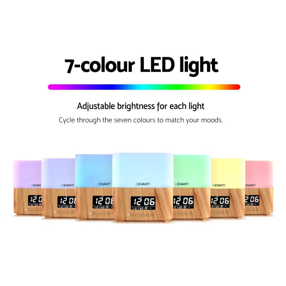 Devanti Diffuser Aroma Diffuser Aromatherapy Humidifier Essential Oil Clock