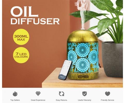 Devanti Diffuser Aromatherapy Diffuser Aroma Essential Oil Ultrasonic Air Humidifier Mist