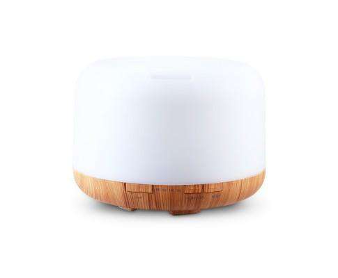 Devanti Diffuser Black Aroma Diffuser Aromatherapy LED Night Light Air Humidifier Purifier Light Wood Grain 500ml