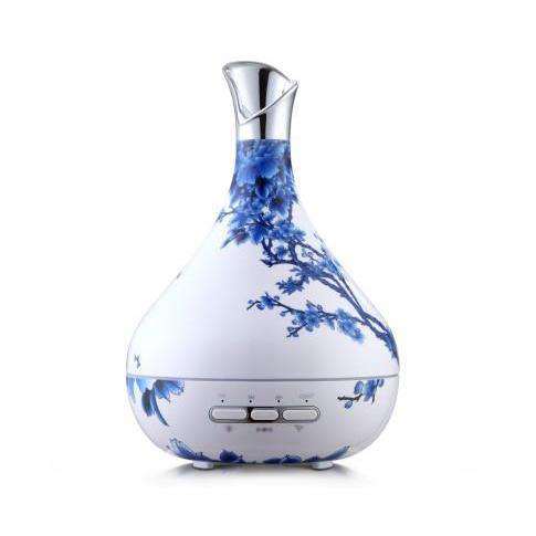Devanti Diffuser Blue & White Porcelain Aroma Diffuser Aromatherapy LED Night Light Air Humidifier Purifier Blue & White Porcelain Pattern 300ml