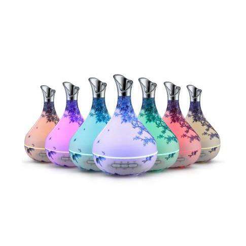 Devanti Diffuser Blue & White Porcelain Aroma Diffuser Aromatherapy LED Night Light Air Humidifier Purifier Blue & White Porcelain Pattern 300ml