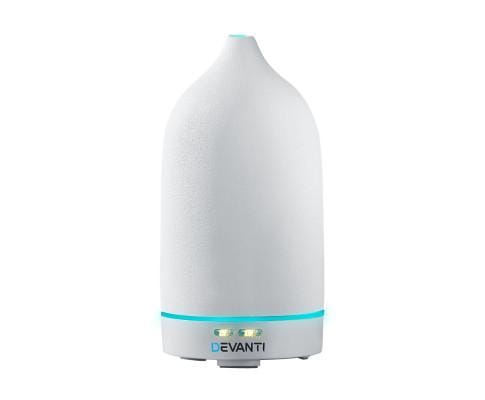 Devanti Diffuser Ceramics Aroma Diffuser Aromatherapy Essential Oil Air Humidifier Ultrasonic Cool Mist White