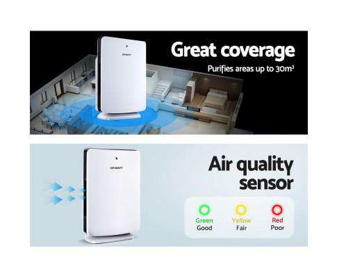 Devanti Purifier Home HEPA Ultimate Air Purifier - Remote Timer - ALLERGEN REMOVER