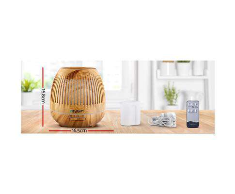 Devanti Diffuser Light Wood Aromatherapy Diffuser Aroma Essential Oils Air Humidifier LED Light 400ml