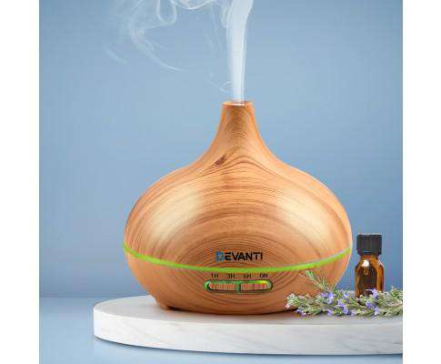 Devanti Diffuser Lightwood 300ml 4 in 1 Aroma Diffuser - Light Wood