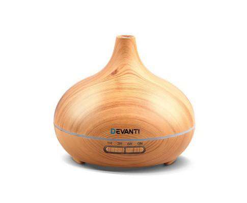 Devanti Diffuser Lightwood 300ml 4 in 1 Aroma Diffuser - Light Wood