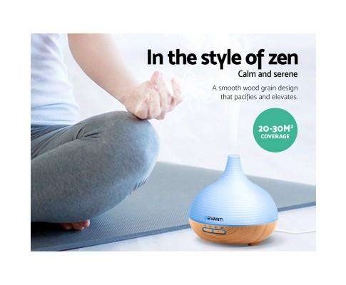 Devanti Diffuser Lightwood Aroma Diffuser Air Humidifier Night Light 300ml