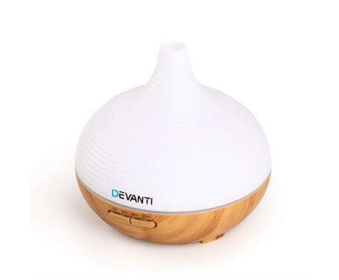 Devanti Diffuser Lightwood Aroma Diffuser Air Humidifier Night Light 300ml