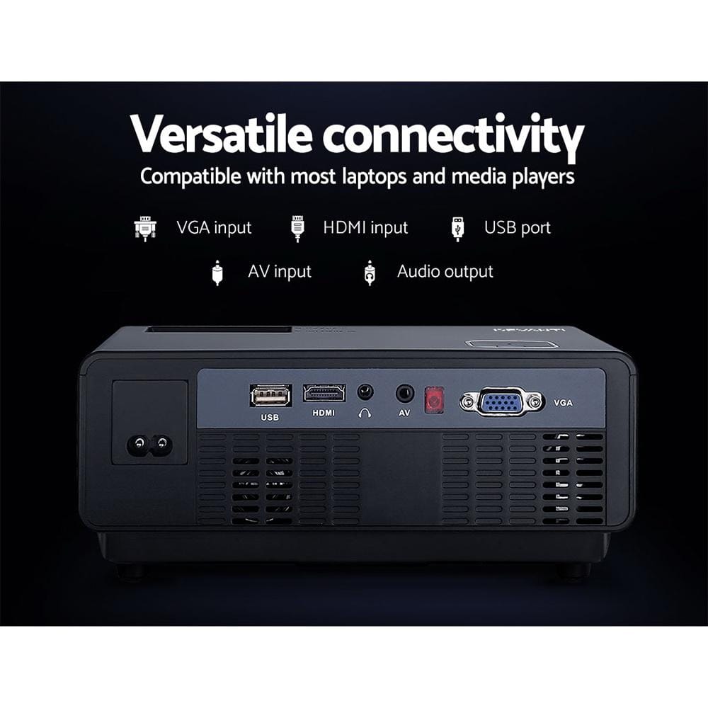 Devanti Projectors Mini Video Projector Wifi USB Portable 1000 Lumens HD 1080P Home Theater