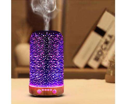 Devanti Diffuser Multi Colour Aromatherapy Diffuser Aroma Humidifier Ultrasonic 3D Light Essential Oil