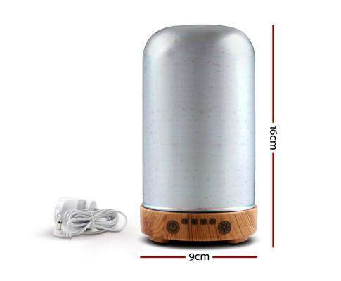 Devanti Diffuser Multi Colour Aromatherapy Diffuser Aroma Humidifier Ultrasonic 3D Light Essential Oil
