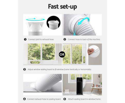 Devanti Air Conditioner Portable Air Conditioner Cooling Mobile Fan Cooler Dehumidifier White 2500W