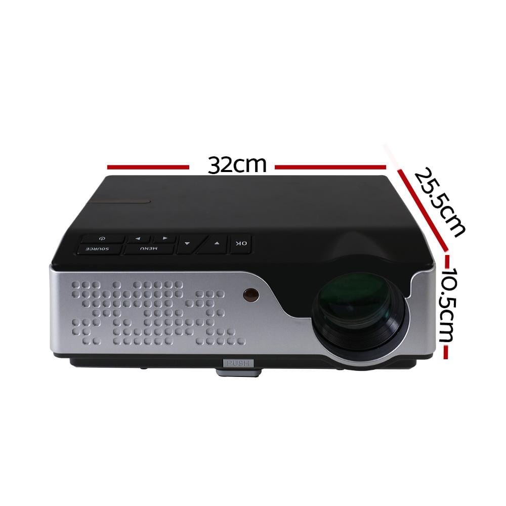 Devanti Projectors Video Projector Wifi USB Portable 4000 Lumens HD 1080P Home Theater Black