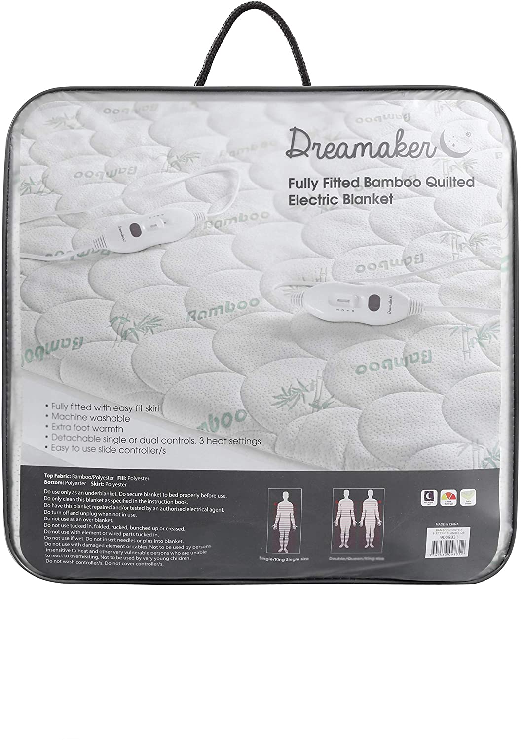 Dreamaker Electric Blanket Dreamaker Bamboo Covered Top Electric Blanket