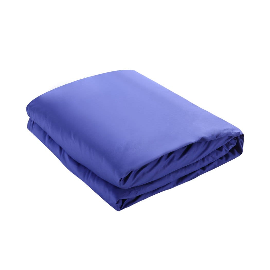 Dreamz Weighted Blanket 121x92cm Cotton Anti Anxiety Weighted Blanket Cover Protector Blue