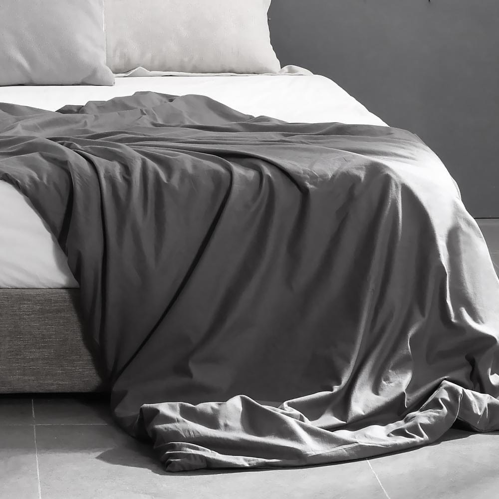 Dreamz Weighted Blanket 121x92cm Cotton Anti Anxiety Weighted Blanket Cover Protector Grey