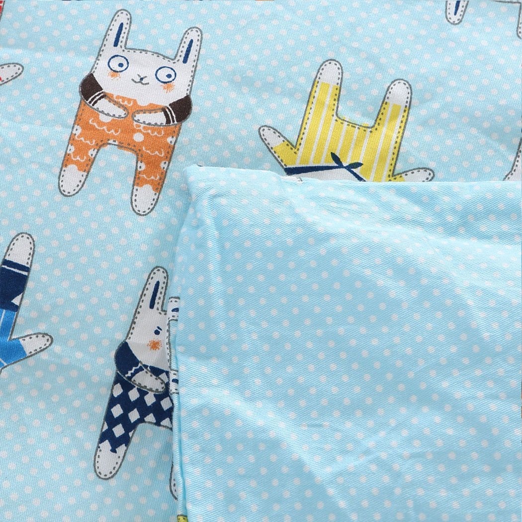 Dreamz Weighted Blanket 142x105cm Kids Cotton Weighted Blanket Lap Pad Cartoon Print Cover Blue