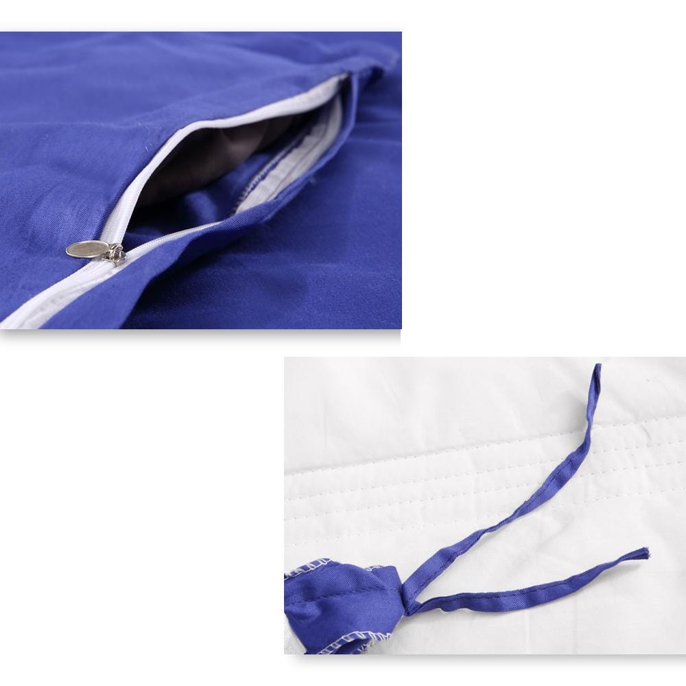 Dreamz Weighted Blanket 198x122cm Cotton Anti Anxiety Weighted Blanket Cover Protector Blue
