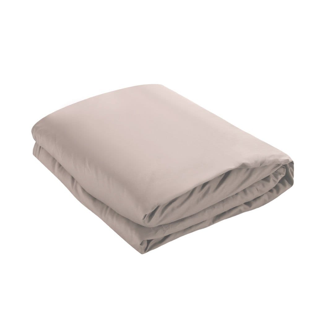 Dreamz Weighted Blanket 202x151cm Cotton Anti Anxiety Weighted Blanket Cover Protector Beige