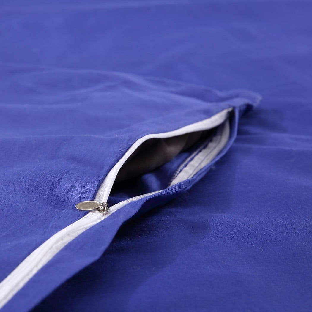 Dreamz Weighted Blanket 202x151cm Cotton Anti Anxiety Weighted Blanket Cover Protector Blue