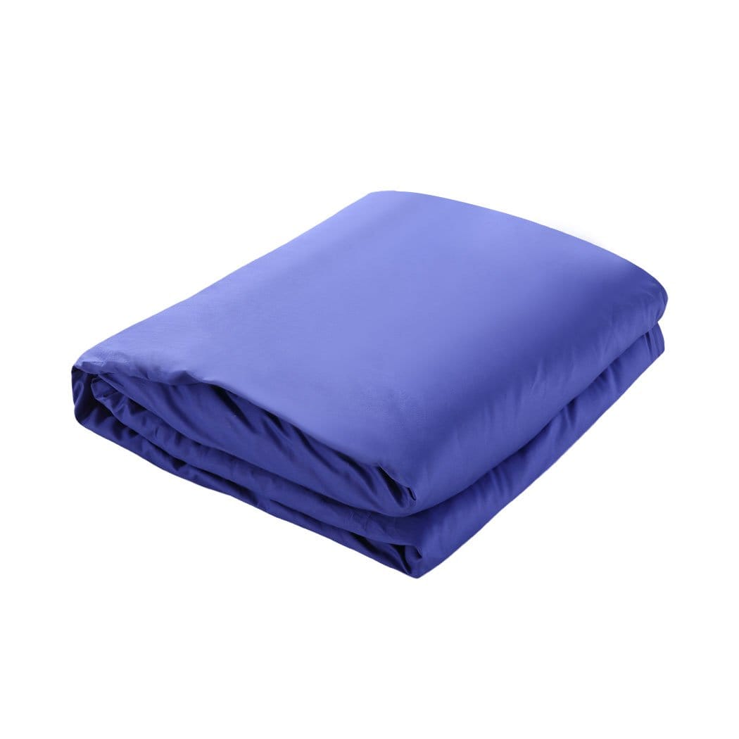 Dreamz Weighted Blanket 202x151cm Cotton Anti Anxiety Weighted Blanket Cover Protector Blue