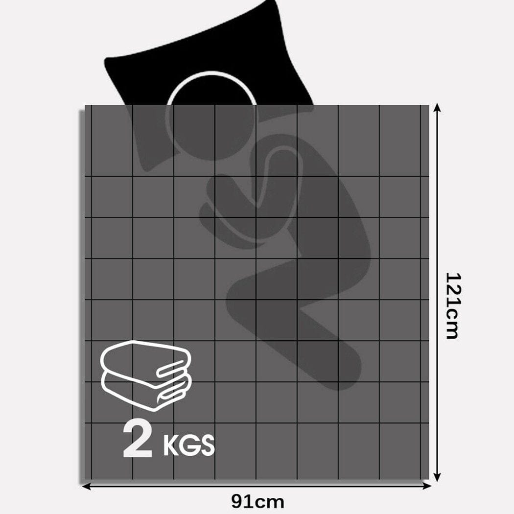 Dreamz Weighted Blanket 2KG Kids Anti Anxiety Weighted Blanket Bamboo Fiber Cover Pillowcase Blue