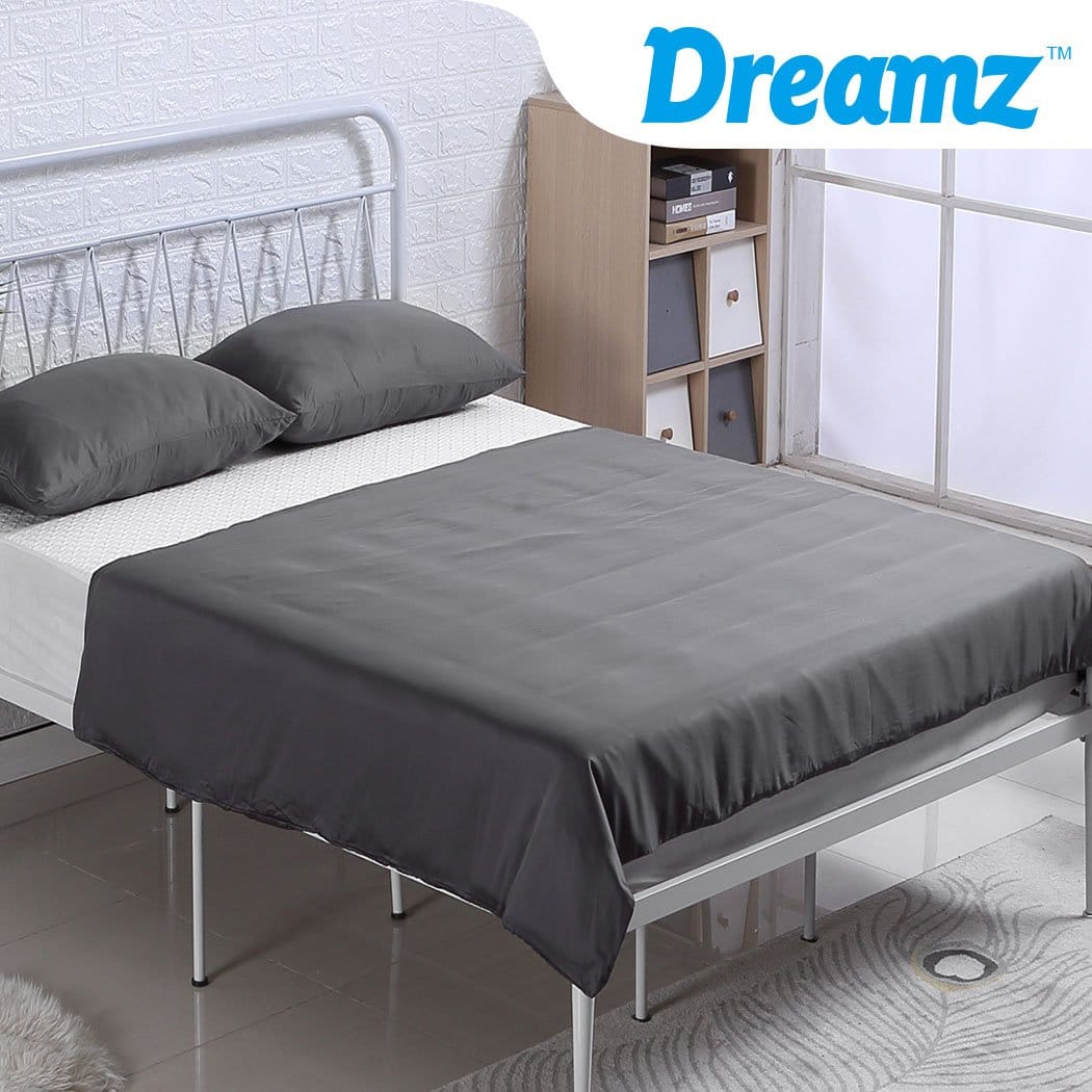 Dreamz Weighted Blanket 2KG Kids Anti Anxiety Weighted Blanket Bamboo Fiber Cover Pillowcase Grey