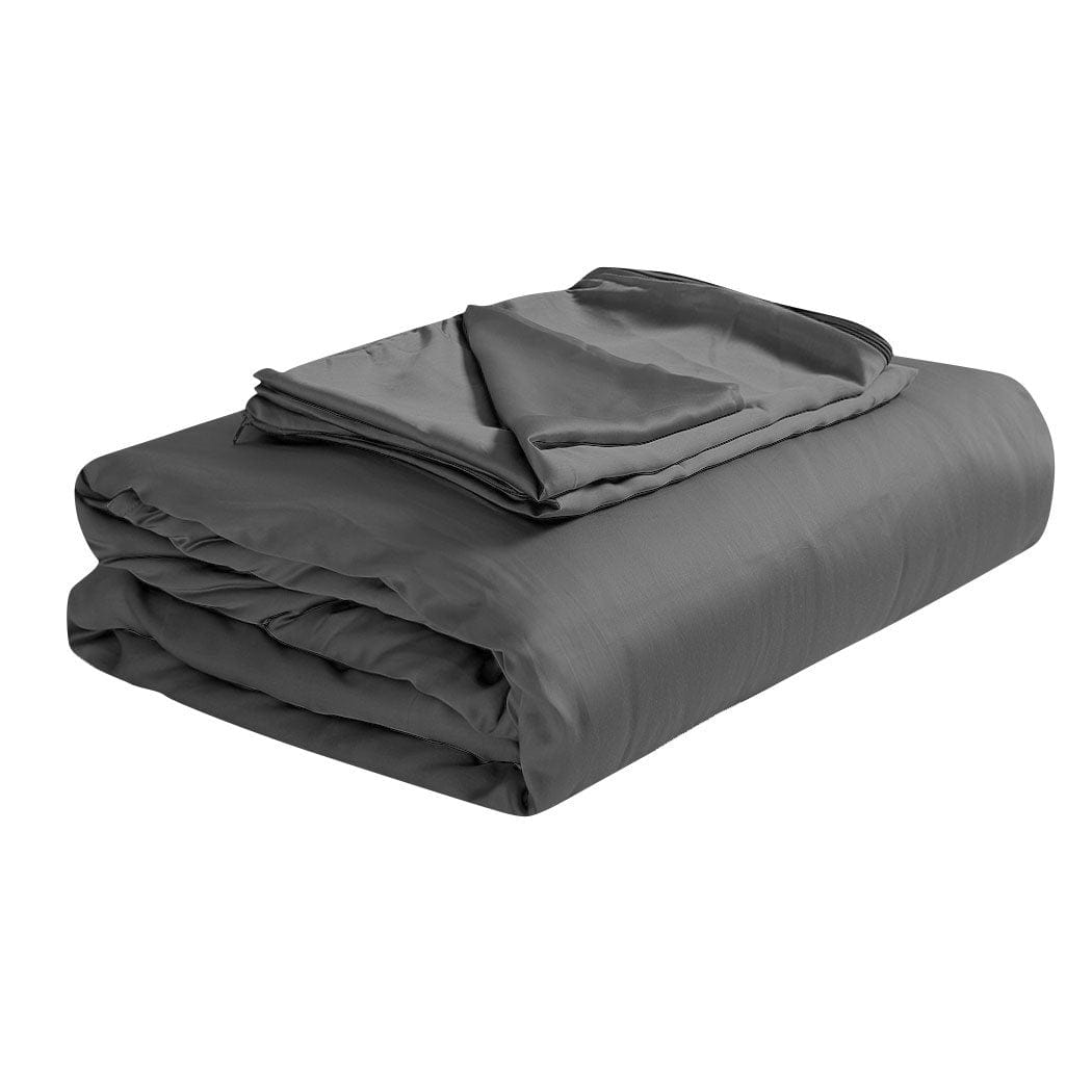 Dreamz Weighted Blanket 2KG Kids Anti Anxiety Weighted Blanket Bamboo Fiber Cover Pillowcase Grey