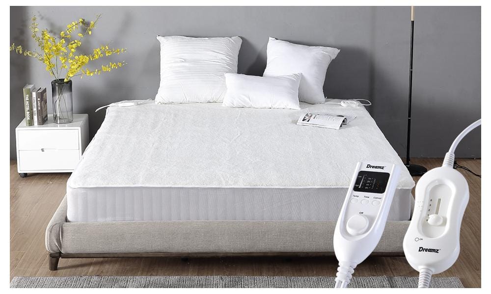 Dreamz Electric Blanket 2x DreamZ 450 GSM Fleecy Electric Blanket Heated Warm Winter Fitted Double Size